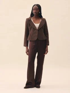 Djerf Avenue Moleskin Blazer Brown Discount