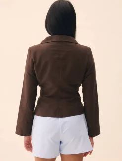 Djerf Avenue Moleskin Blazer Brown Discount