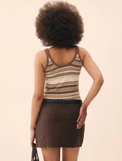 Djerf Avenue Moleskin Mini Skirt Brown Discount