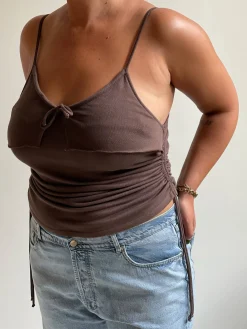 Djerf Avenue Morena Tank Top Brown Clearance