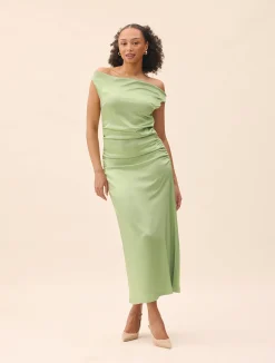 Djerf Avenue Occasion Satin Dress Pistachio Hot