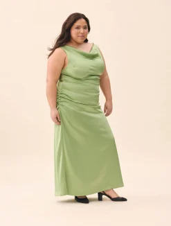 Djerf Avenue Occasion Satin Dress Pistachio Hot