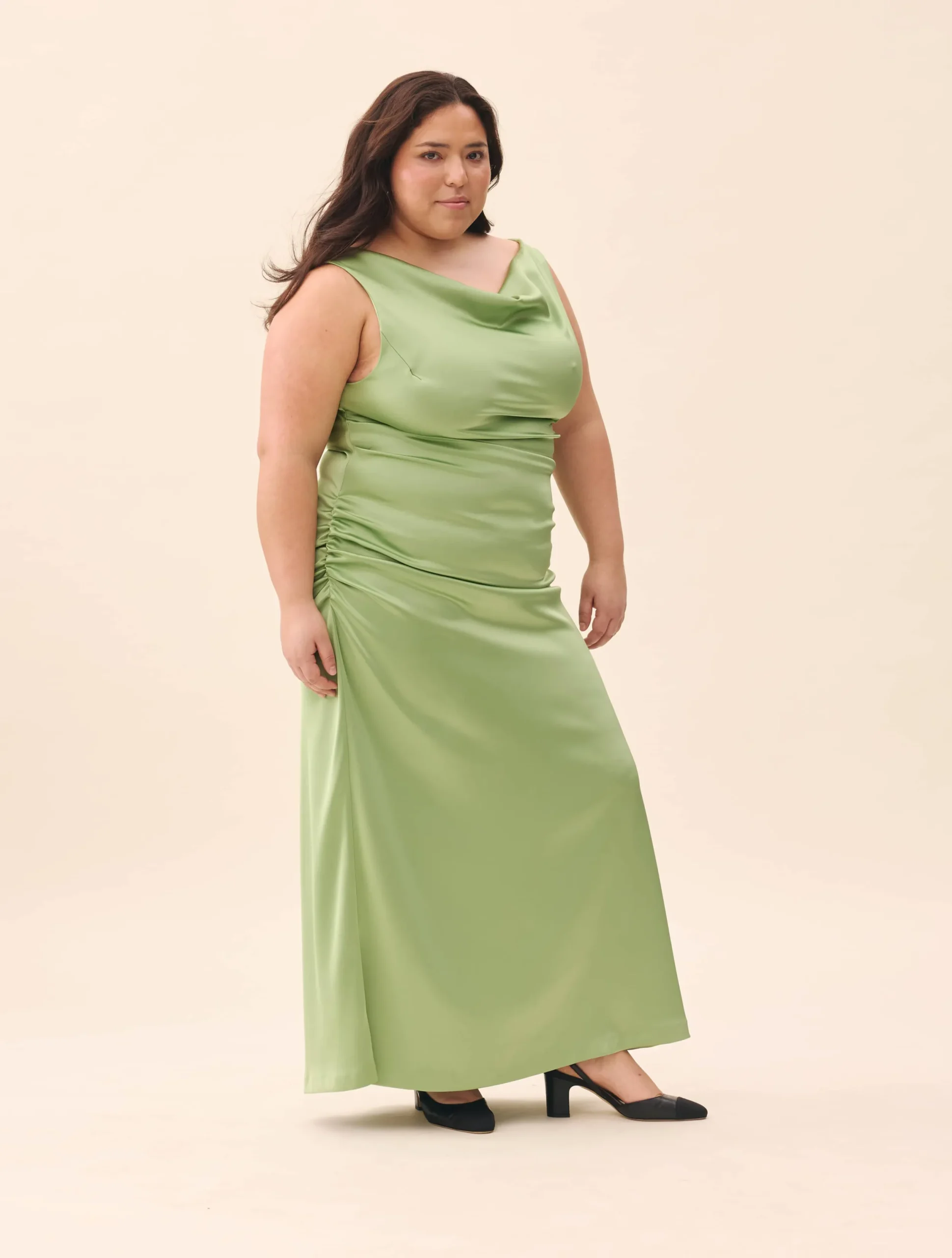 Djerf Avenue Occasion Satin Dress Pistachio Hot