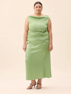 Djerf Avenue Occasion Satin Dress Pistachio Hot