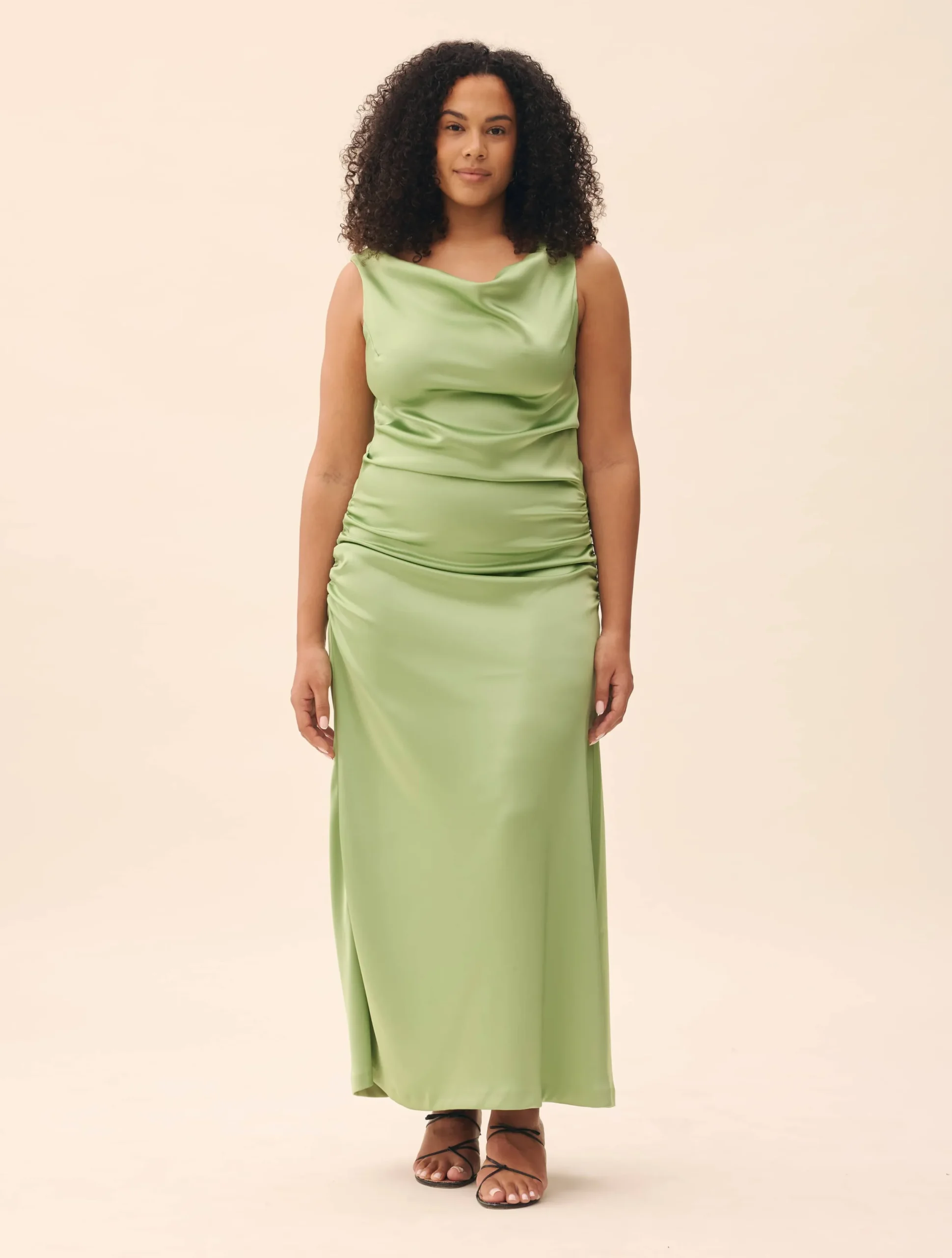 Djerf Avenue Occasion Satin Dress Pistachio Hot