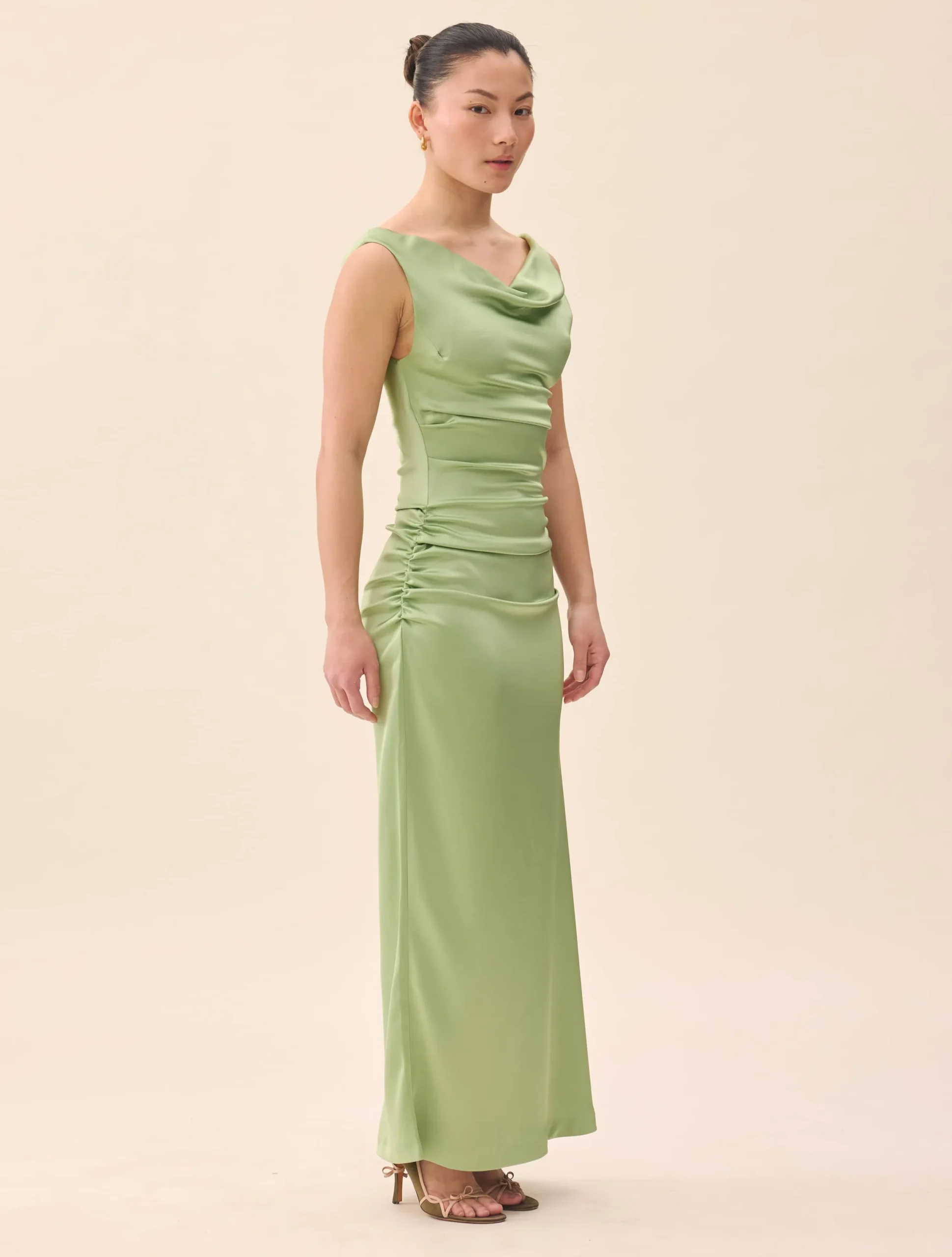 Djerf Avenue Occasion Satin Dress Pistachio Hot