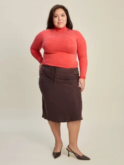 Djerf Avenue Occasion Turtleneck Top Red New