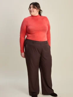 Djerf Avenue Occasion Turtleneck Top Red New