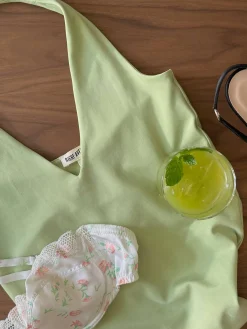 Djerf Avenue Peridot Halterneck Top Green Best