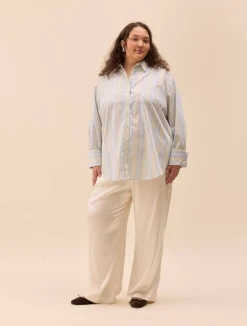 Djerf Avenue Poplin Classic Shirt Slushy Stripe Online