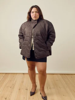 Djerf Avenue Quilted Jacket Espresso New