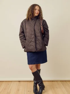Djerf Avenue Quilted Jacket Espresso New