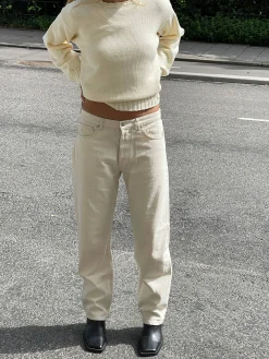 Djerf Avenue Relaxed Jeans Cream Outlet
