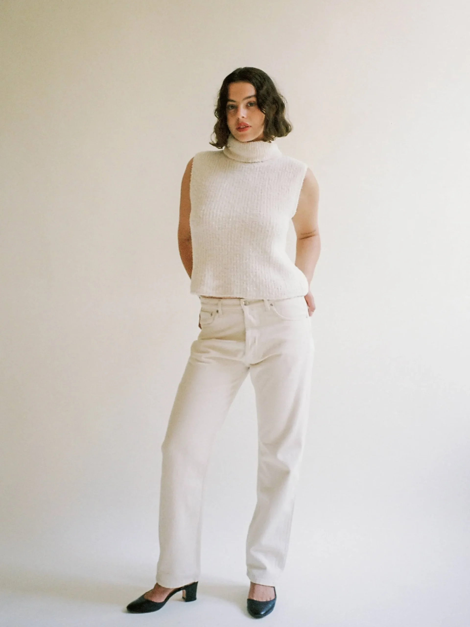 Djerf Avenue Relaxed Jeans Cream Outlet