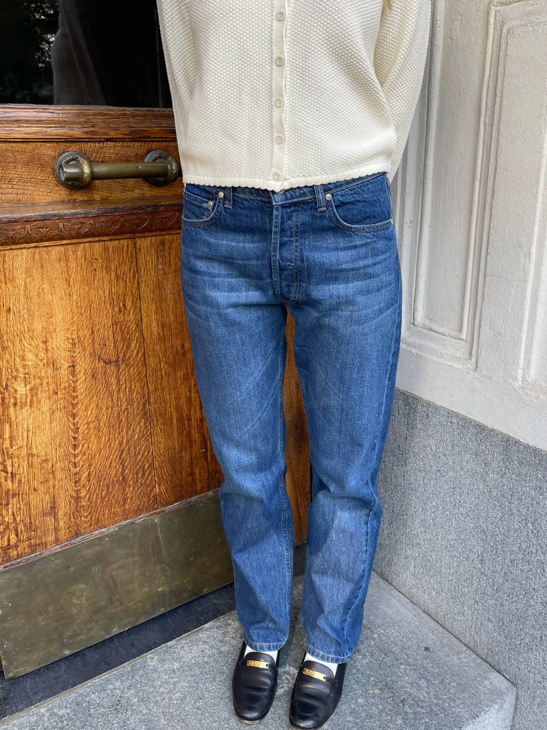Djerf Avenue Relaxed Jeans Dark Blue Outlet