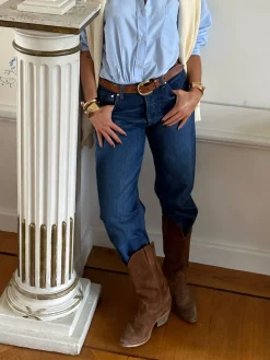 Djerf Avenue Relaxed Jeans Dark Blue Outlet