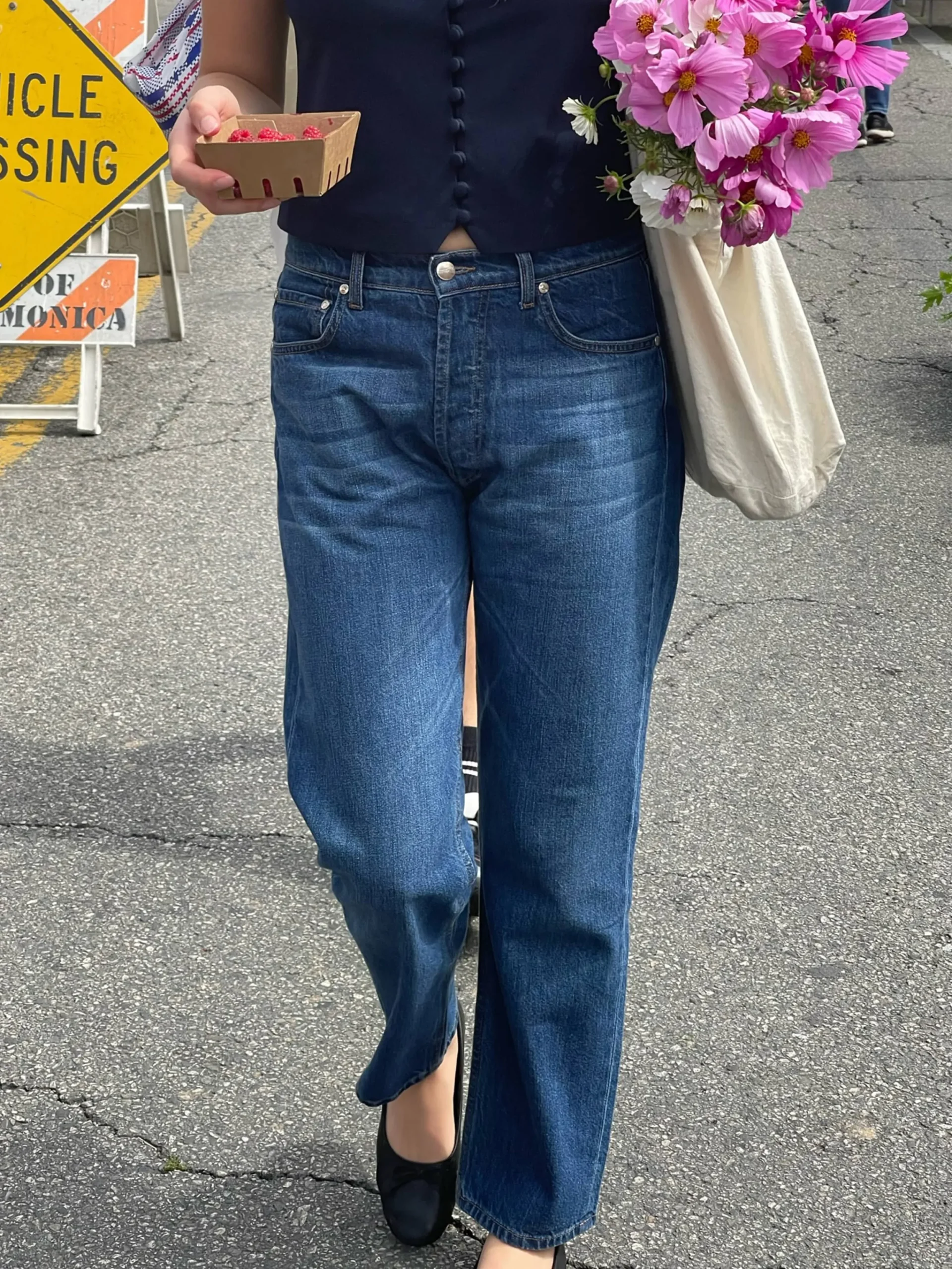 Djerf Avenue Relaxed Jeans Dark Blue Outlet
