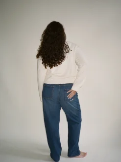 Djerf Avenue Relaxed Jeans Dark Blue - Tall Sale