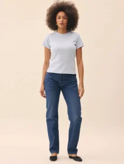 Djerf Avenue Relaxed Jeans Dark Blue - Tall Sale