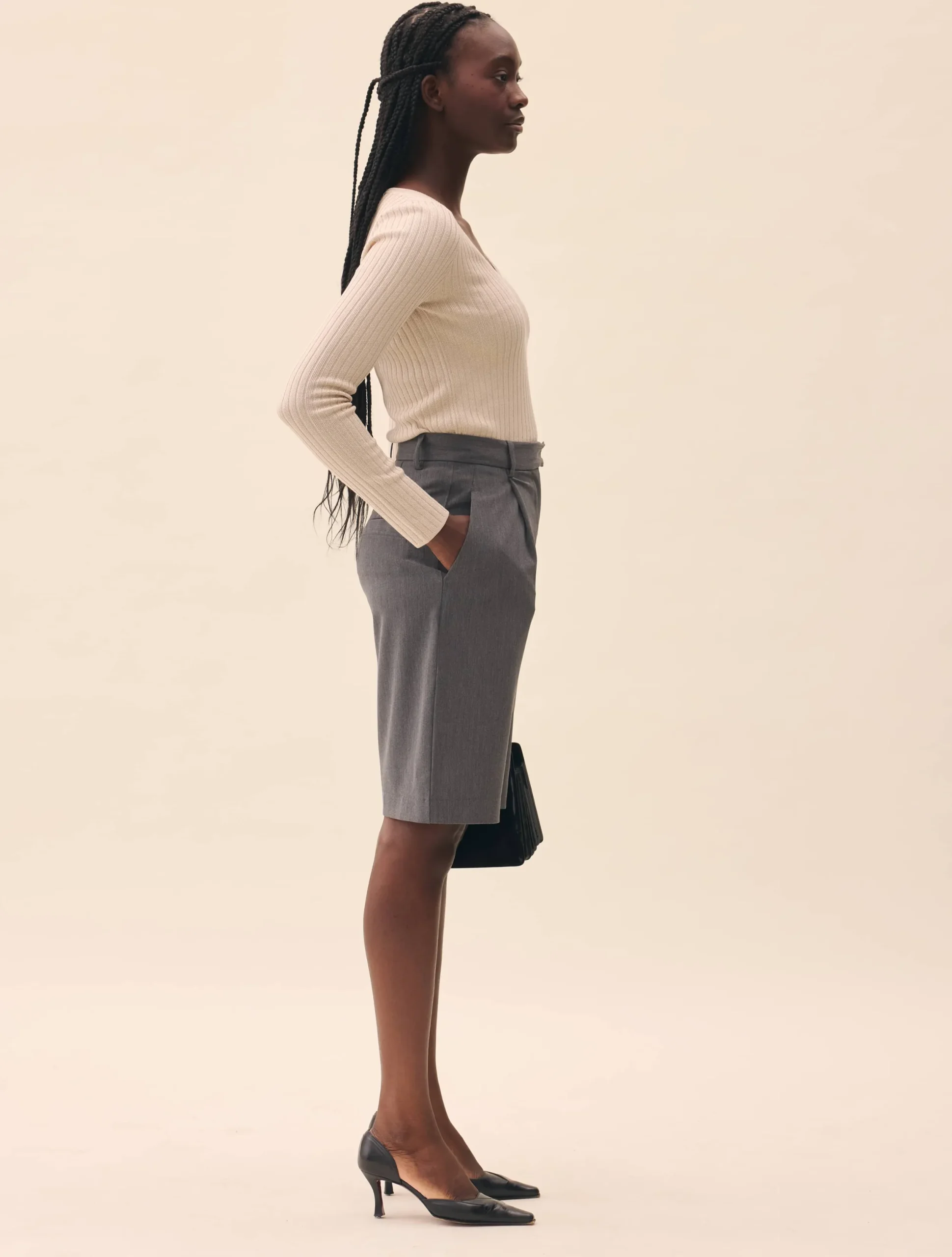 Djerf Avenue Remake Favorite Shorts Grey Clearance