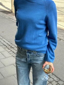 Djerf Avenue Roundneck Sweater Sky Blue Discount