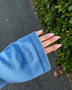 Djerf Avenue Roundneck Sweater Sky Blue Discount