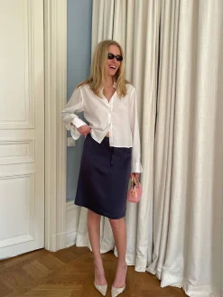 Djerf Avenue Satin A-lined Skirt Anthracite Best