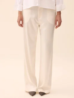 Djerf Avenue Satin Pants Ivory