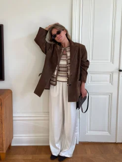 Djerf Avenue Satin Pants Ivory