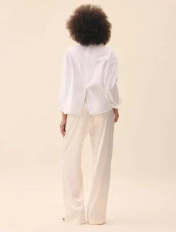 Djerf Avenue Satin Pants Ivory - Tall Hot