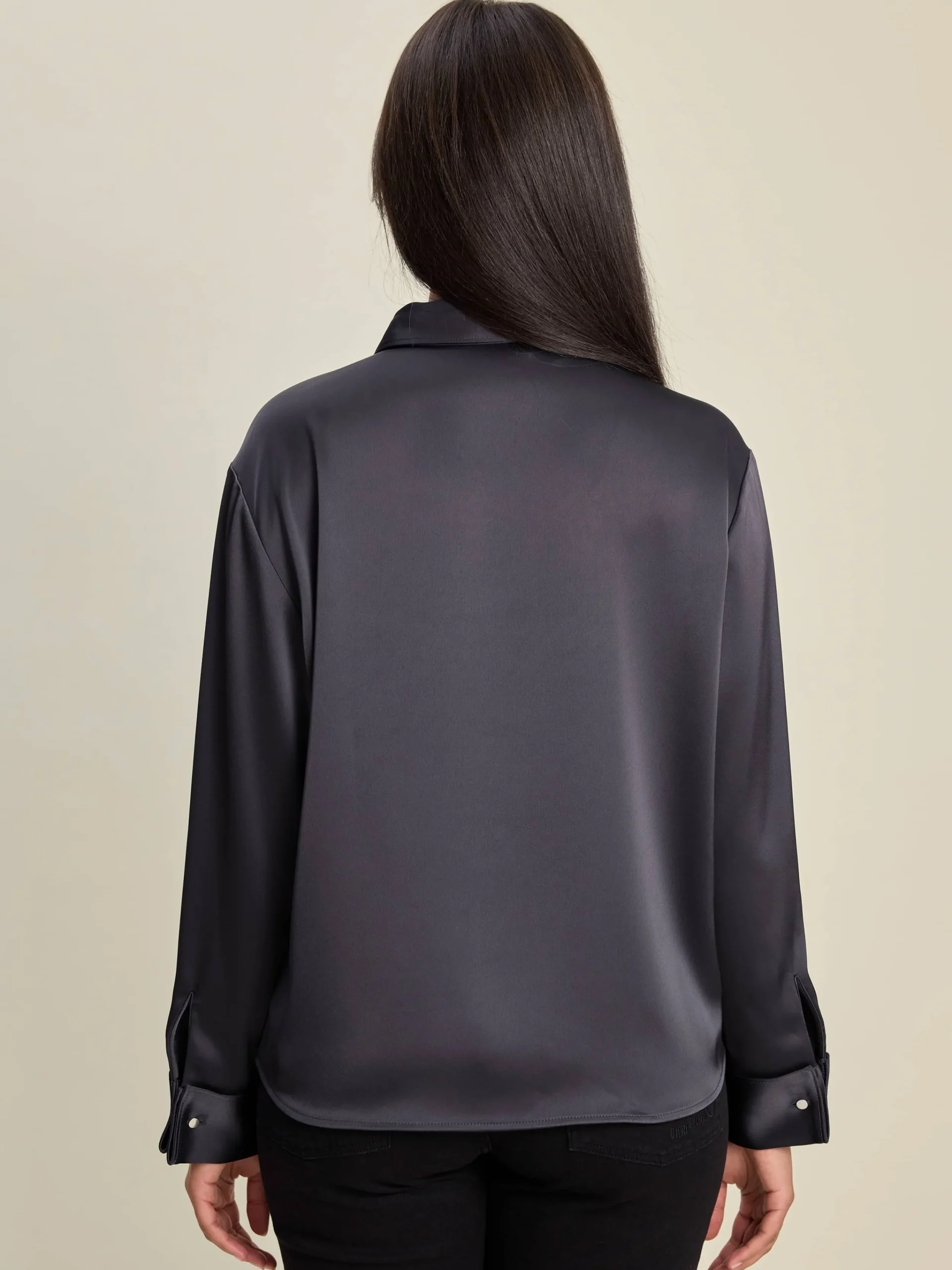 Djerf Avenue Satin Shirt Anthracite Outlet