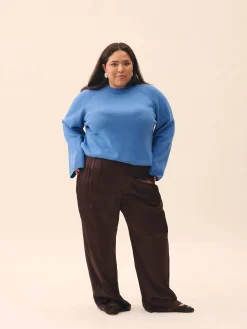 Djerf Avenue Satin Viscose Pants Dark mocha