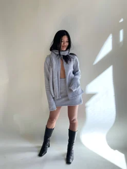 Djerf Avenue Scarf Grey Melange Clearance