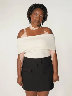 Djerf Avenue Selenite Off Shoulder Top Cream