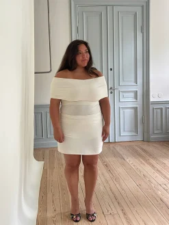 Djerf Avenue Selenite Off Shoulder Top Cream