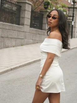 Djerf Avenue Selenite Off Shoulder Top Cream