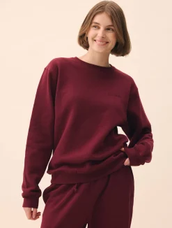 Djerf Avenue Staple Sweatshirt Burgundy Clearance
