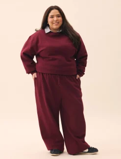 Djerf Avenue Staple Sweatshirt Burgundy Clearance
