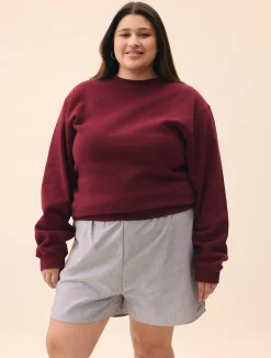 Djerf Avenue Staple Sweatshirt Burgundy Clearance