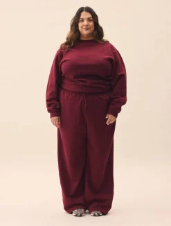 Djerf Avenue Staple Sweatshirt Burgundy Clearance