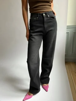 Djerf Avenue Straight Jeans Black - Tall Best