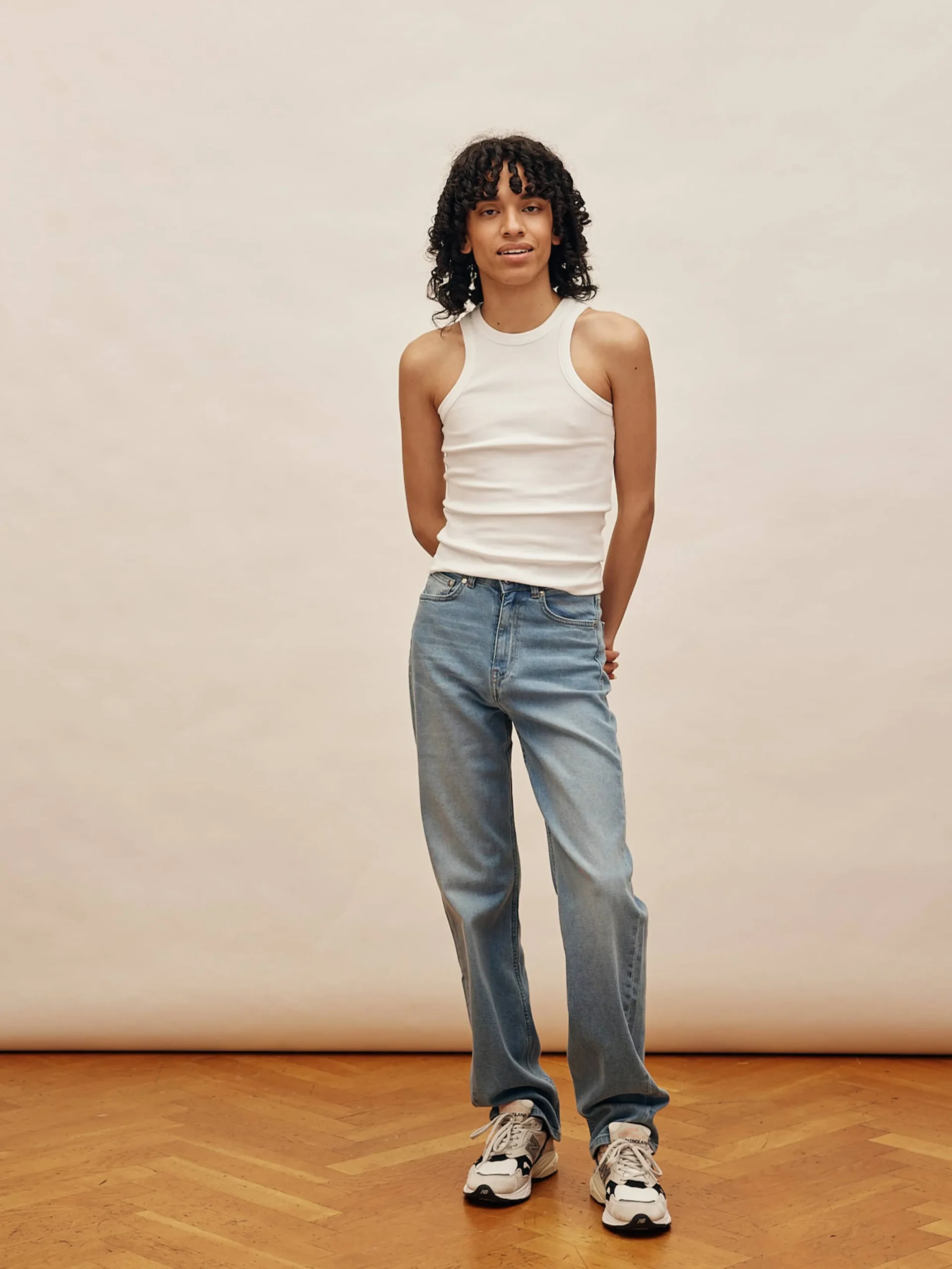 Djerf Avenue Straight Jeans Mid Blue Outlet
