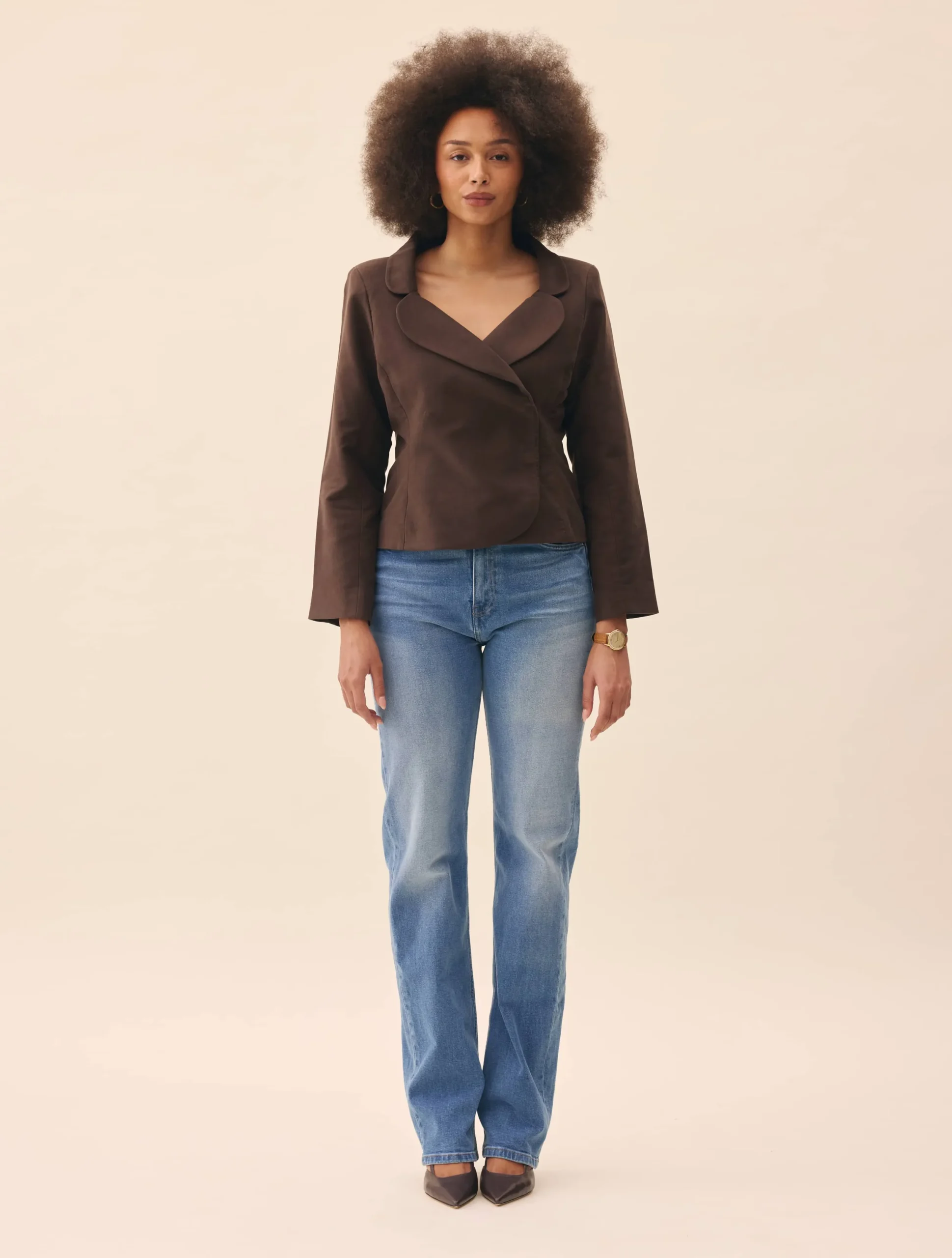 Djerf Avenue Straight Jeans Mid Blue Outlet