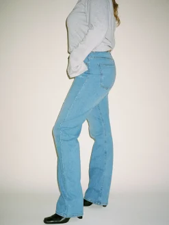 Djerf Avenue Straight Jeans Mid Blue - Tall
