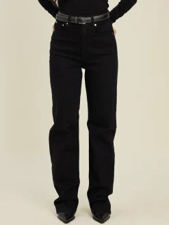Djerf Avenue Straight Jeans Midnight Black Online