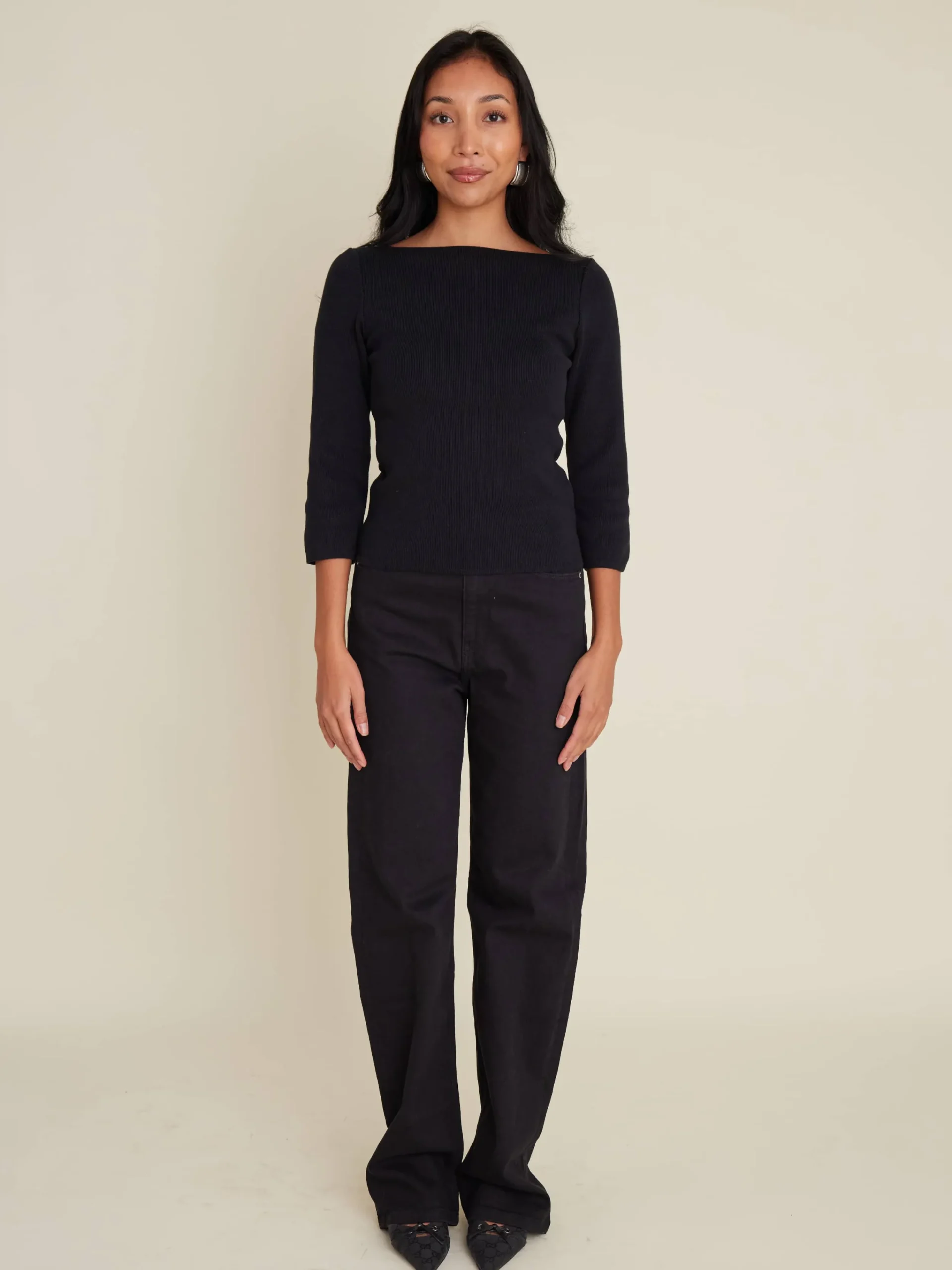 Djerf Avenue Straight Jeans Midnight Black Online