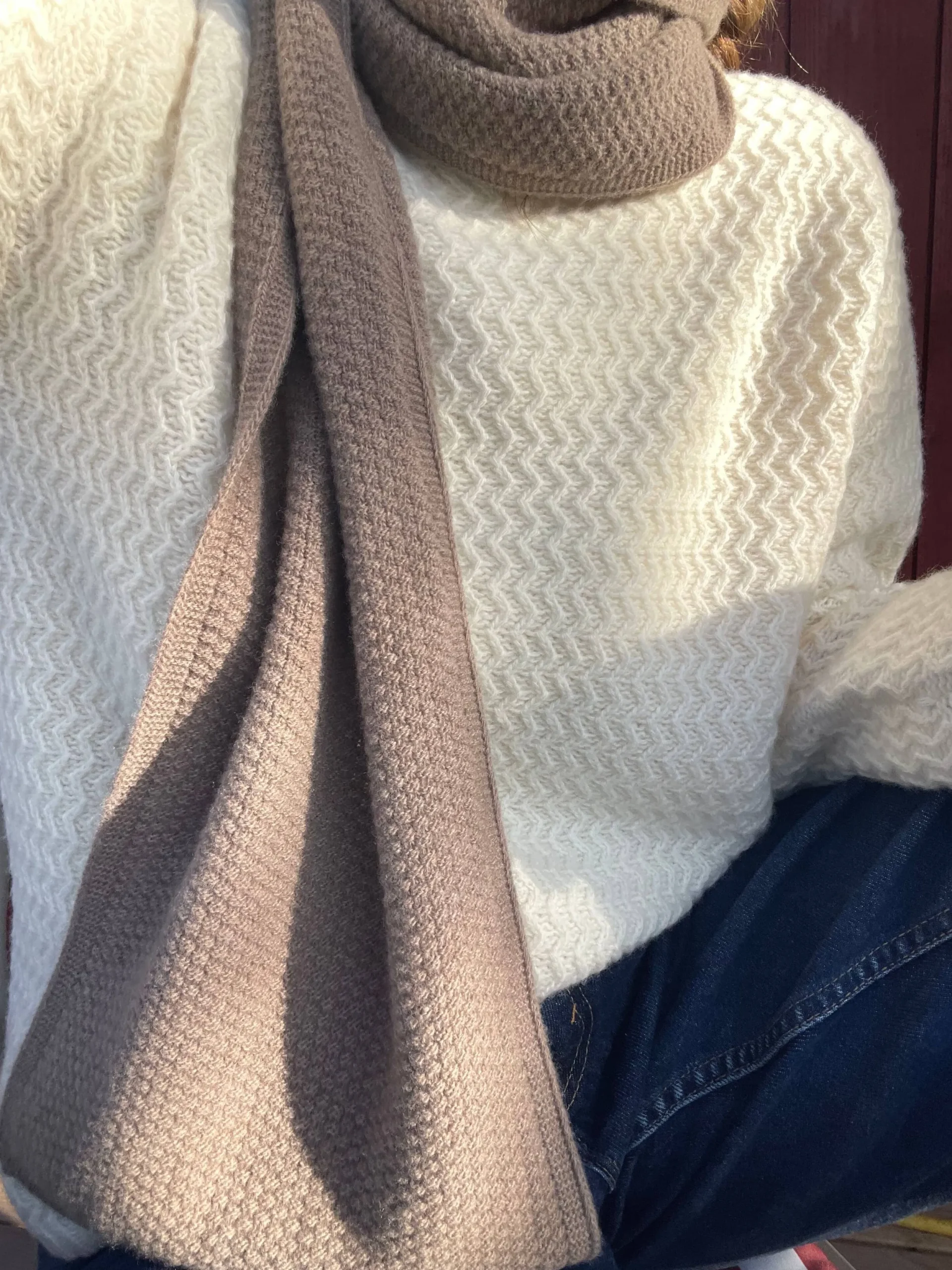 Djerf Avenue Structured Wool Sweater Cream Hot