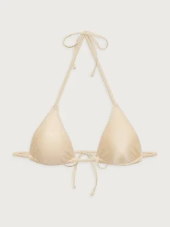 Djerf Avenue Sunrise Satin Bikini Top Sand Castle Clearance