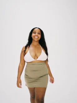 Djerf Avenue Swim Skirt Biscuit