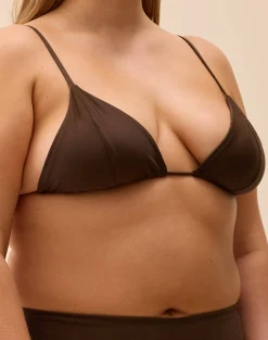 Djerf Avenue Triangle Bikini Top Cocoa Hot